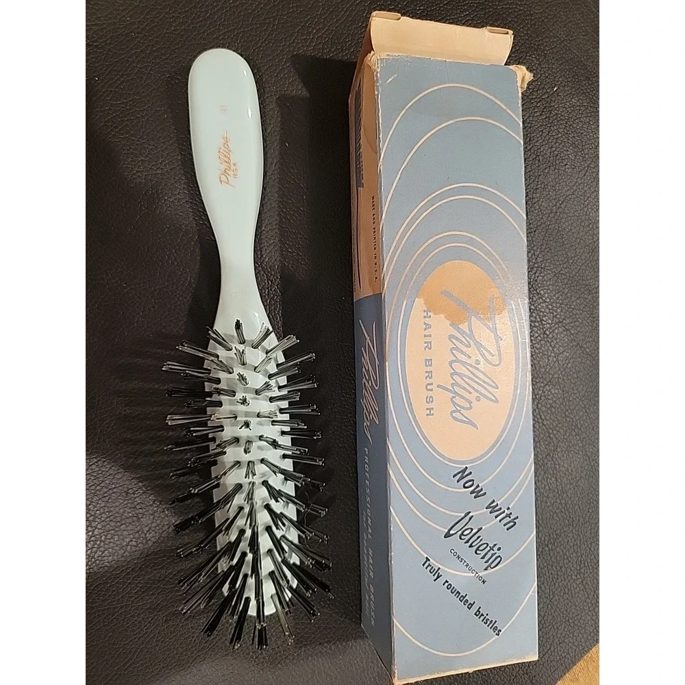 Vintage Phillips Brush‎ 31 Nylon Bristles Hair Brush 7 Row Style Brush Teasing